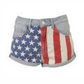 Topshop MOTO Flag Printed Hotpants
